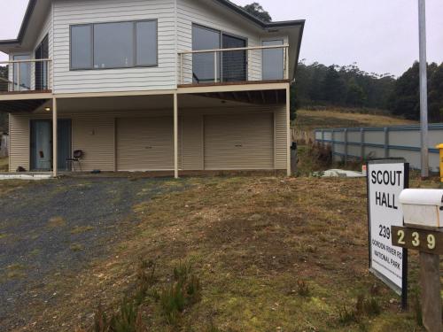 a house with a sold sign in front of it at Scout Hall in National Park