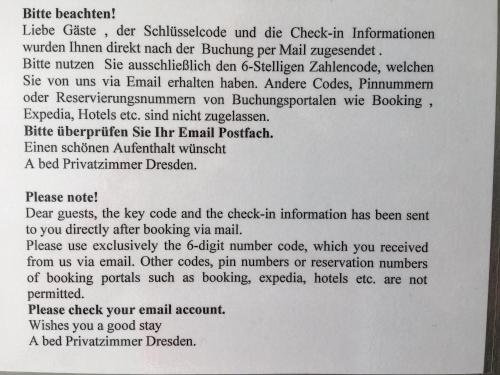 eine Seite eines Dokuments mit einer Liste von Straftaten in der Unterkunft A bed Privatzimmer Dresden - Nichtraucherpension in Dresden