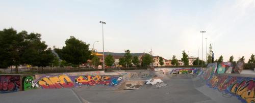 a skate park with a bunch of graffiti on it at Hotel Aitana in Irún