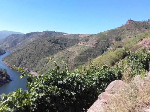 a view of a river in a valley at Casa do Conto in Doade