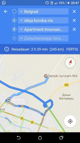 a screenshot of the google maps app at Seosko turističko domacinstvo Imunsan in Niš