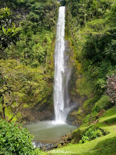 a waterfall in the middle of a river at Hotel Cielo Azul Resort in Tilarán