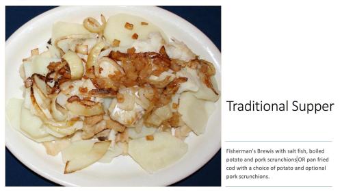 a white plate of food with food on it at St Christopher's Hotel in Channel-Port aux Basques