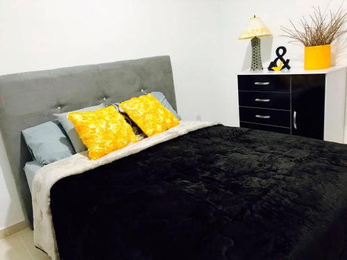 Katil atau katil-katil dalam bilik di Apartamento com vista espetacular