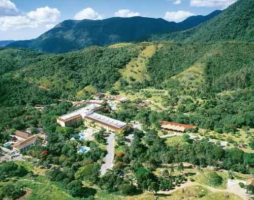 an aerial view of a building in the middle of a mountain at Plaza Caldas da Imperatriz Resort & Spa in Santo Amaro da Imperatriz