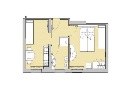 a floor plan of a house at Hotel Houston Suites in Rimini