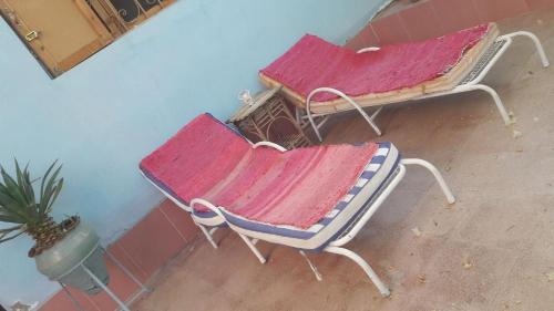 an overhead view of two chairs and a plant at Villa Diletta Luxor in Luxor