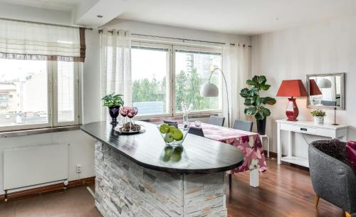 Posezení v ubytování Apartment Pohjantähti