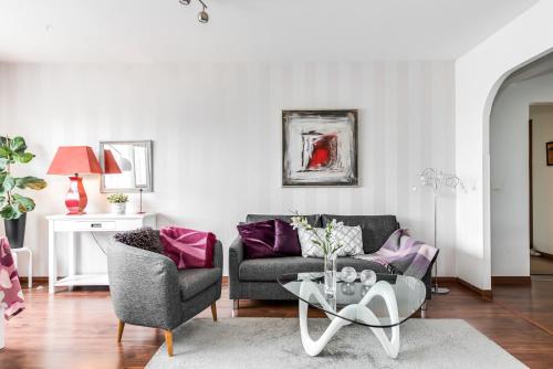 Posezení v ubytování Apartment Pohjantähti