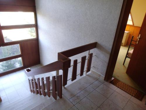 an overhead view of a staircase in a house at Ferienhaus Müller in Unkel