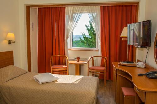 Postel nebo postele na pokoji v ubytování Hotel Germisara