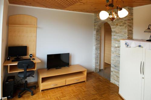 Televízia a/alebo spoločenská miestnosť v ubytovaní Relax Center Olimian