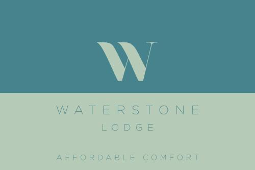 a letter w logo with a blue at Waterstone Lodge in Somerset West
