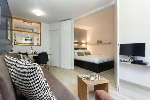 Køkken eller tekøkken på Apartment Jonquille Terrasse Centre Chamonix Mont Blanc