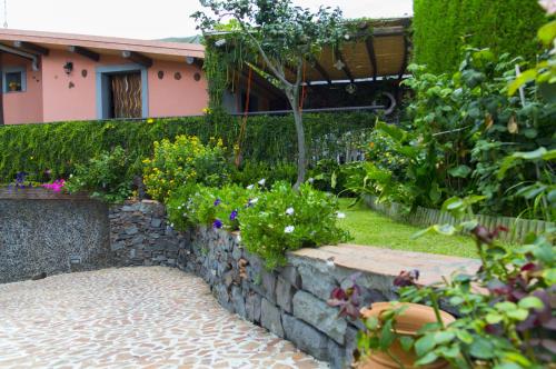 a garden in front of a house at Etma in SantʼAlfio