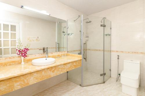 Koupelna v ubytování Romeliess Hotel