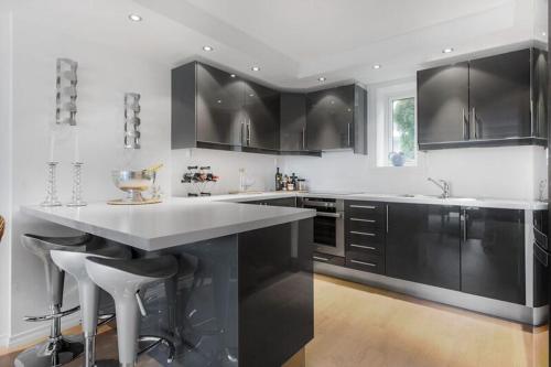 Kuchyň nebo kuchyňský kout v ubytování Øyjorden Apartment