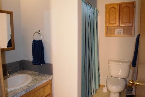 ein Bad mit einem WC und einem Waschbecken in der Unterkunft 8635 Ustick Road Apartment in Boise