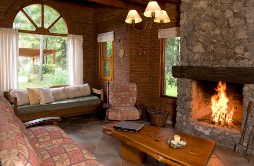 Χώρος καθιστικού στο Cabanas Luces el Bosque