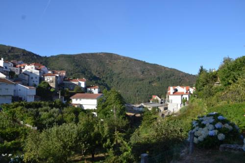a village on a hill with houses and trees at Casa da Ponte do Arrocho in Loriga