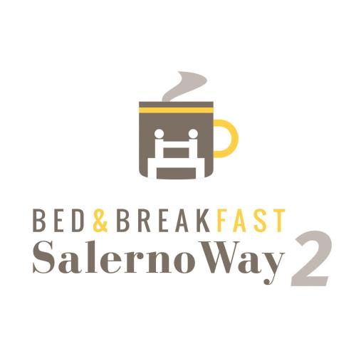 サレルノにあるB&B Salernow2のベッド&ブレックファーストのサレルノのコーヒーカップ