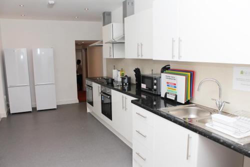Η κουζίνα ή μικρή κουζίνα στο Flexistay Leicester Gable Aparthotel