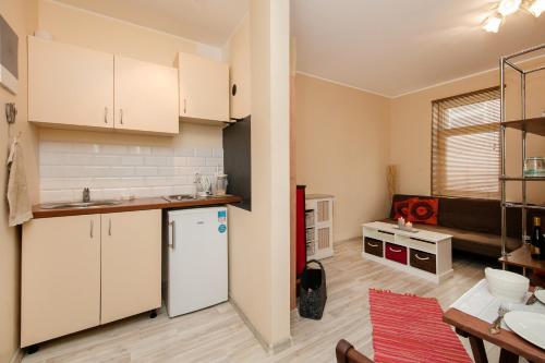 Kuchyň nebo kuchyňský kout v ubytování Small Apartment in Sikupilli