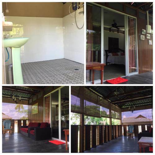 a collage of photos of a living room and a house at Kejora Homestay in Kangar