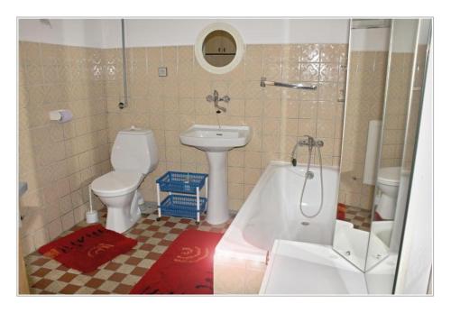 ヴルブノ・ポト・プラジェデムにあるGuest House Krahulecのバスルーム(トイレ、バスタブ、シンク付)
