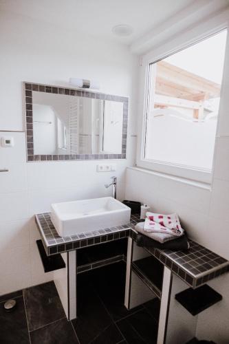 Koupelna v ubytování Landhaus Boldevitz