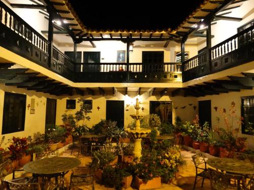 En restaurang eller annat matställe på Hotel Hospederia San Carlos Villa De Leyva