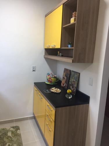 Dapur atau dapur kecil di Apartamento com vista espetacular