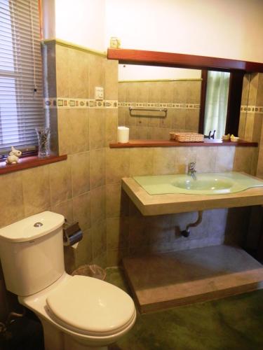 a bathroom with a toilet and a sink at Gruhaya Boutique Villa in Kandy