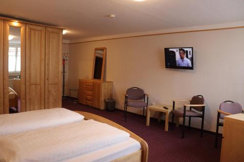 Televisyen dan/atau pusat hiburan di Hotel-Restaurant Johanneshof