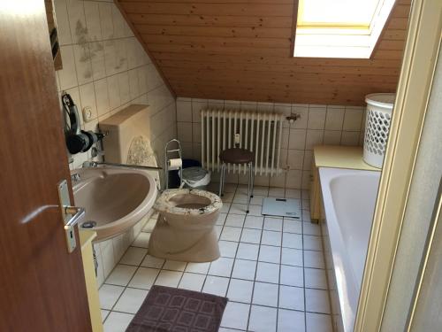 Ett badrum på Ferienwohnungen Hehner