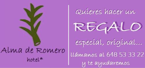 a purple card with a plant on it at Hotel Alma de Romero in Carranza