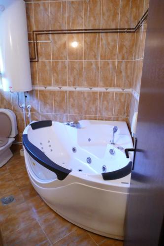 een badkamer met een bad en een toilet bij UTR Jagnjilo 1986 in Raška