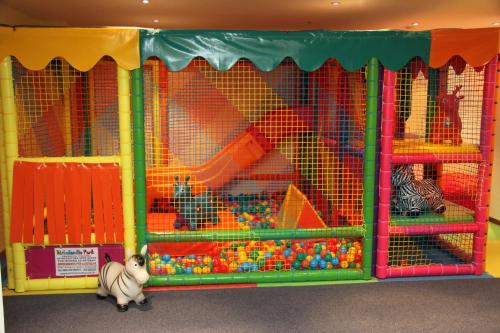 a toy cat in a play room with a play system at Hotel Bemelmans-Post in Collalbo