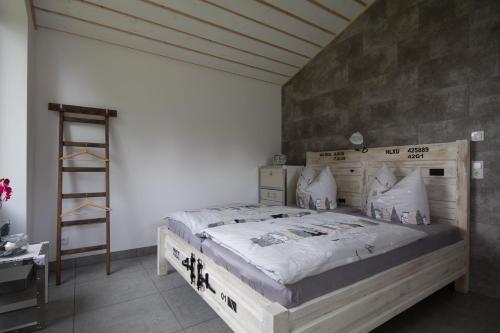 Postel nebo postele na pokoji v ubytování Ferienhaus Selke Am Bach
