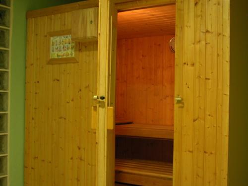 a wooden room with a sauna at La Casona de Navaleno in Navaleno