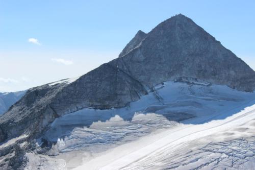 a mountain with snow on top of it at Berghäusl in Tux