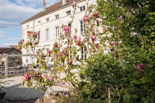 a bunch of pink flowers in front of a building at Joie de Vivre in Doulevant-le-Château