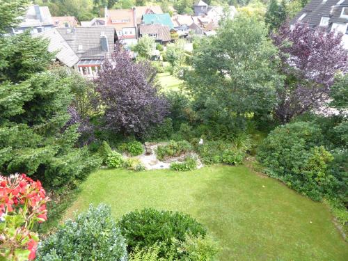 an aerial view of a garden with trees and bushes at Bremer Schlüssel in Braunlage