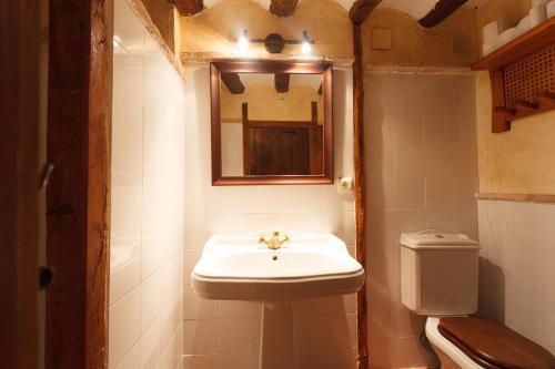y baño con lavabo y aseo. en Apartamentos La Pastora, en Peñarroya de Tastavins