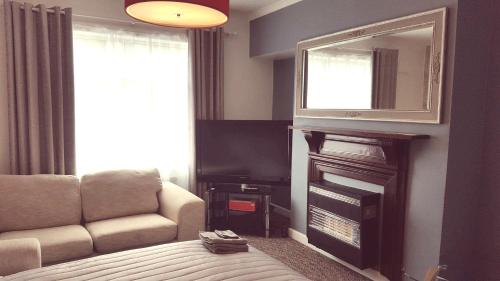 TV a/nebo společenská místnost v ubytování Dumfries Central apartment