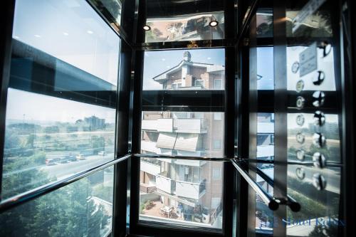 a view from the window of a building at Hotel Relax Roma Nord in Fiano Romano