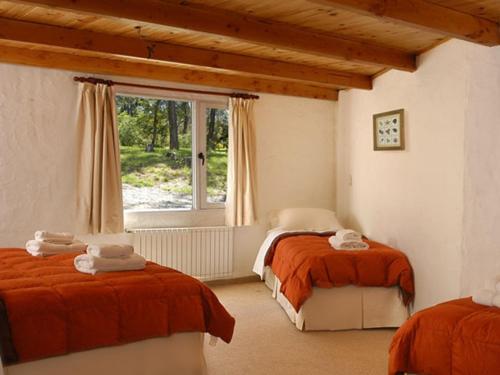 a bedroom with two beds and a window at HTL La Malinka in San Carlos de Bariloche
