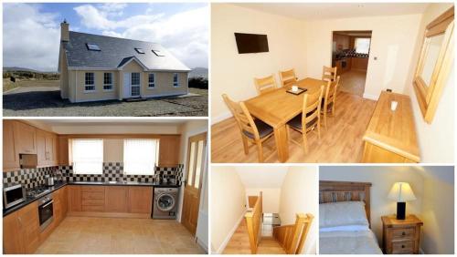 a collage of pictures of a kitchen and a house at Inish House in Malin Head