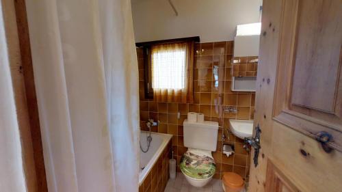 ein Bad mit einem WC und einem Waschbecken in der Unterkunft Sur Ovas 8 in La Punt-Chamues-ch