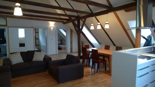 Et opholdsområde på Apartmány Scharffenberg